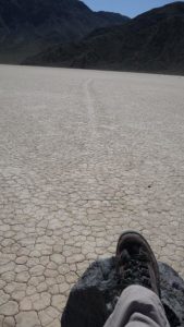 Big rock chasing Paula, Death Valley