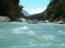 New Zealand; Waiatoto Jet Boat ride on the Waiatoto from the sea to the southern alps